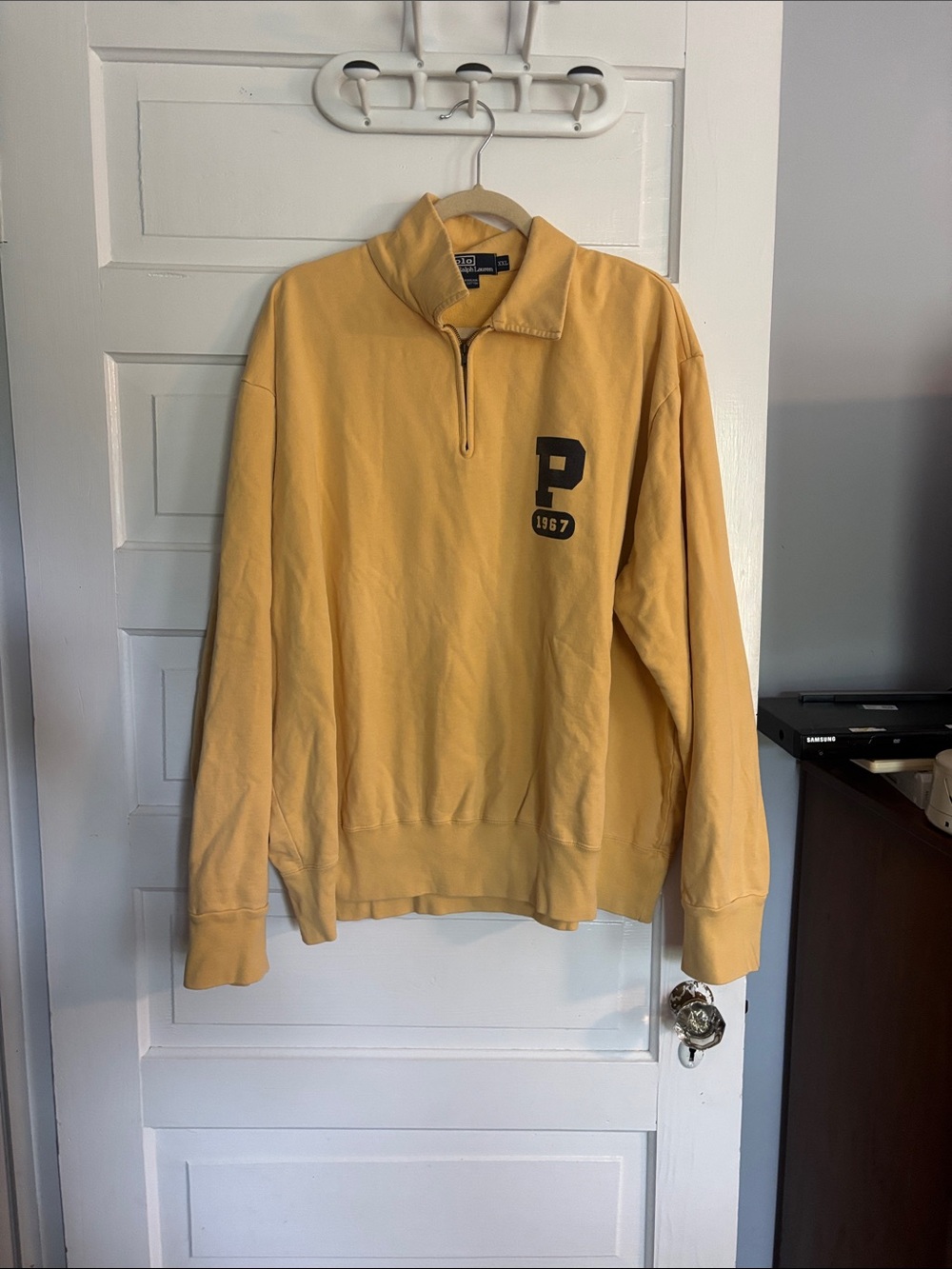 P 1967 Yellow Quarter-Zip Pullover Sweatshirt